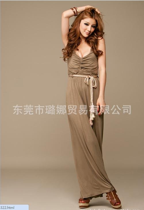 Free shipping 2012 Spring and summer Gorgeous sexy wide trouser waist hanging neck jumpsuits dress FD00111