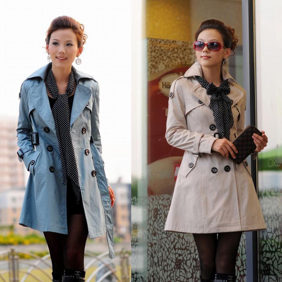 Free shipping 2012 spring elegant autumn and winter women double breasted slim long design trench