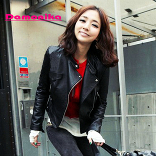 Free shipping 2012 spring motorcycle women's outerwear leather clothing female small leather clothing outerwear