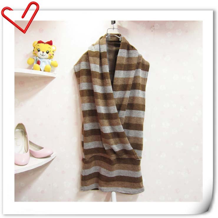 FREE SHIPPING! 2012 spring shoulder width elegant women's fashion stripe sleeveless poncho sweater -HB