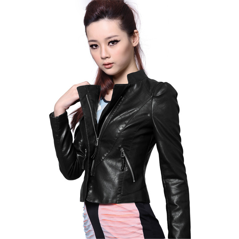 Free shipping 2012 spring slim short design soft leather clothing small jacket female 1g1131h0