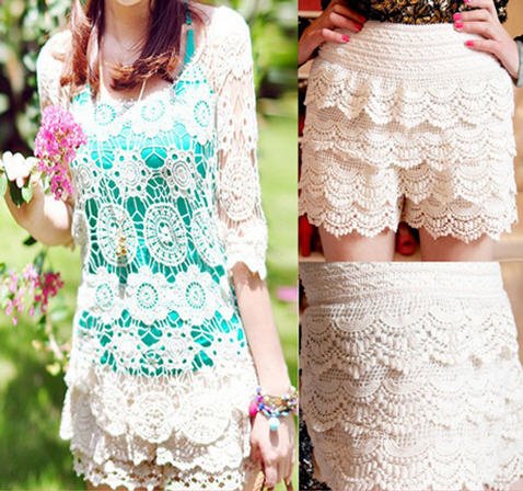 Free shipping ! 2012 summer beautiful hook flower pants lace shorts A263