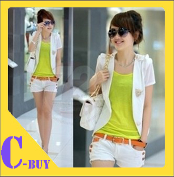 Free shipping 2012 summer female slim elegant one button epaulette cardigan short-sleeve short jacket outerwear blazer