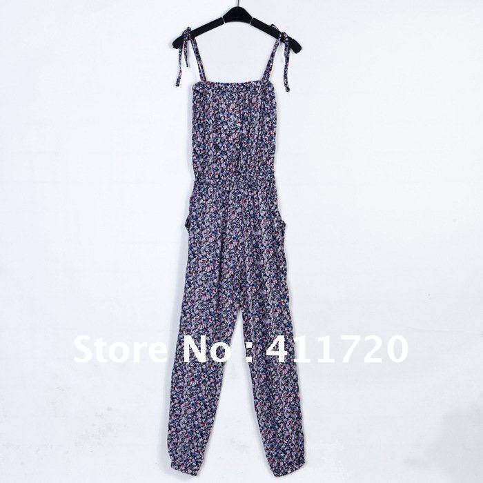 Free shipping 2012 Summer New 100% cotton wholesale/retail 1pcs ladies' fashion pant women's brand casual Jumpsuits & Rompers