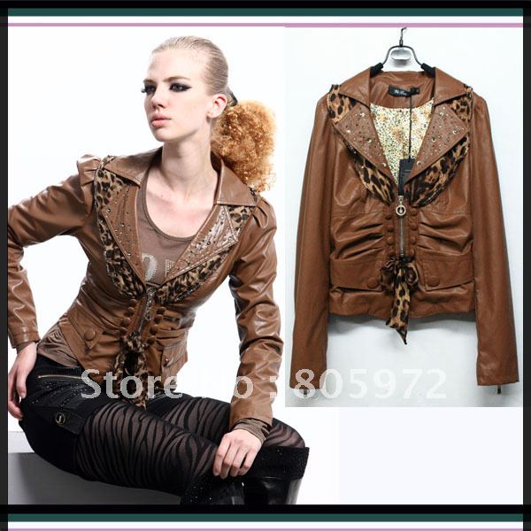 Free shipping 2012 Summer New hot 100% leather wholesale/retail 1pcs ladies' fashion coat women's brand coats casual jacket