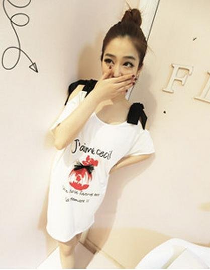 Free shipping! 2012 summer new! Shoulder bow hollow sleeve long women t shirt X18555536113