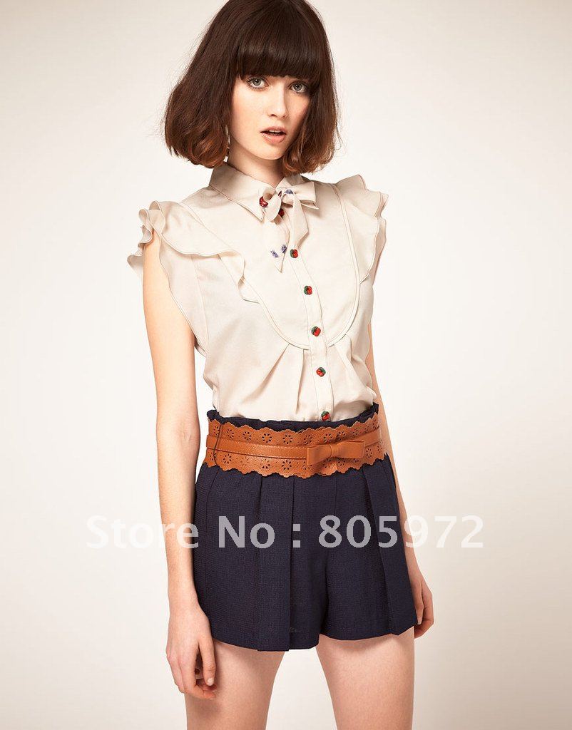 Free shipping 2012 Summer New style 100% cotton sexy wholesale/retail 1pcs Button ladies' short fashion casual Shorts