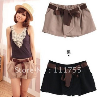 Free shipping 2012 summer women's elastic overalls shorts beach shorts fashion shorts