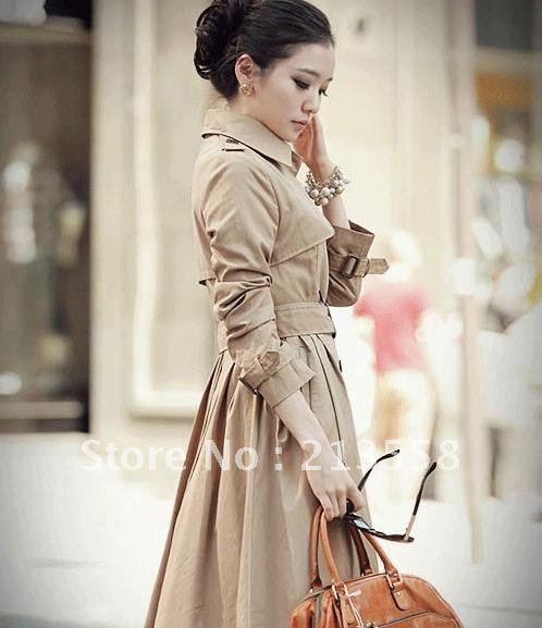 Free shipping 2012 trench female outerwear, autumn and winter plus size slim, women's trench outerwear ,C033