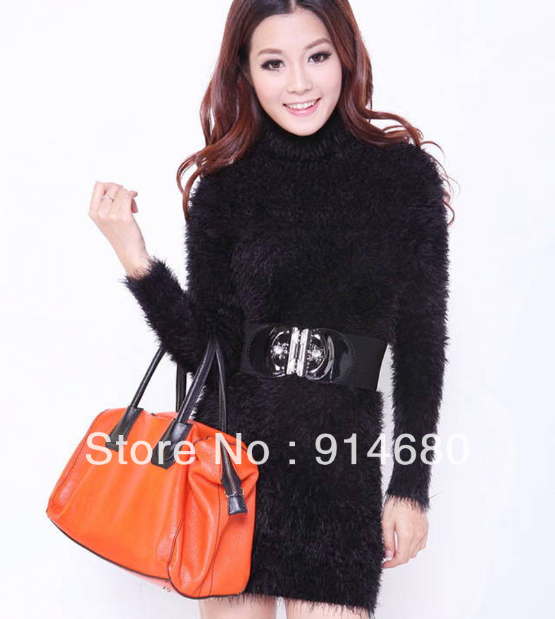 Free shipping!2012 turtleneck fashion women's sweater mohair  Three color Free size