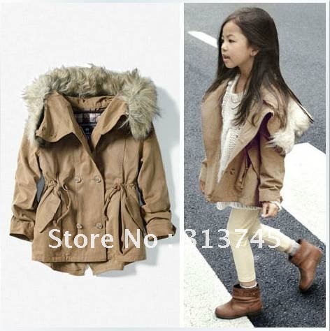 free shipping  2012 Two Clad method girls long dust coat' children's cotton-padded clothes coat, bladder advisable