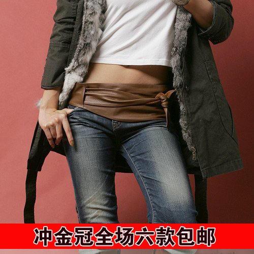 Free Shipping 2012 ultra long section of the circle soft leather bow body shaping bands wide belt cummerbund female