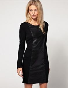 Free shipping,2012  vintage asos patchwork women's leather skirt one-piece dress vintage basic skirt