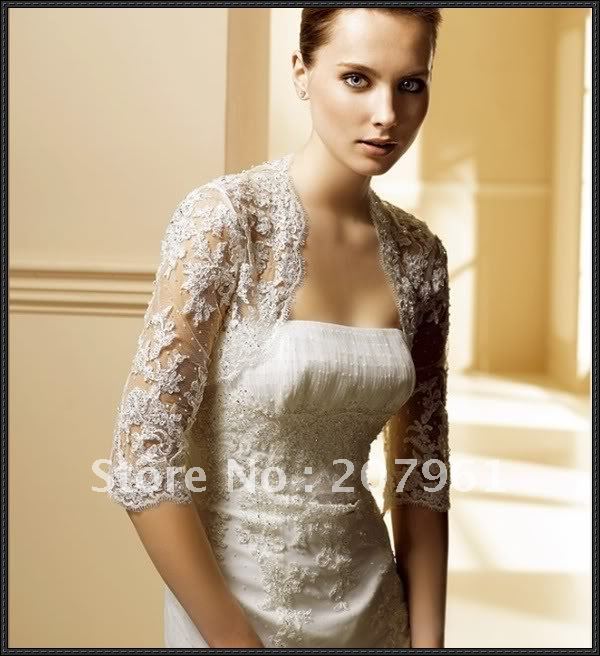 Free shipping !2012 white&ivory bridal Wraps/jacket  with beads  FF41