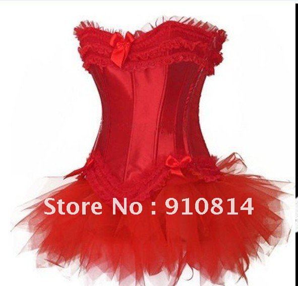 Free shipping! 2012 Wholesale New Sexy Lingerie Corset with lace detail Sexy Noble Party Bustier white/black/red color