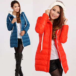 Free shipping! 2012 winter down cotton-padded jacket wadded jacket women's medium-long slim fashion thickening