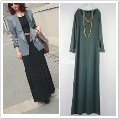 Free shipping-2012 winter dress laides' fashion cotton solid ankle long-sleeve brand  long dress 12colors,S M L-high quality