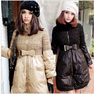 Free shipping ! 2012 winter fashion slim sweet fox fur white duck down coat Women