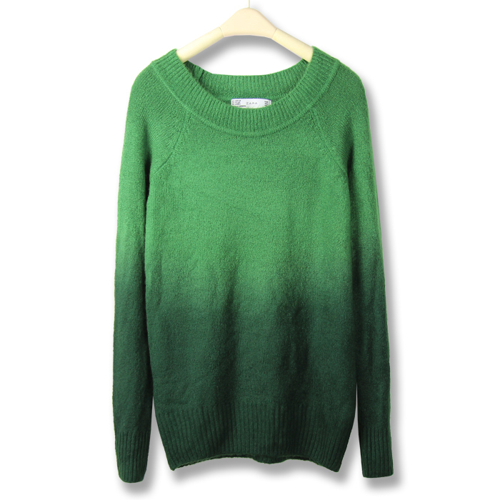 free shipping 2012 winter fashion women's comfortable soft sheep rabbit fur gradient basic sweater o-neck long-sleeve sweater