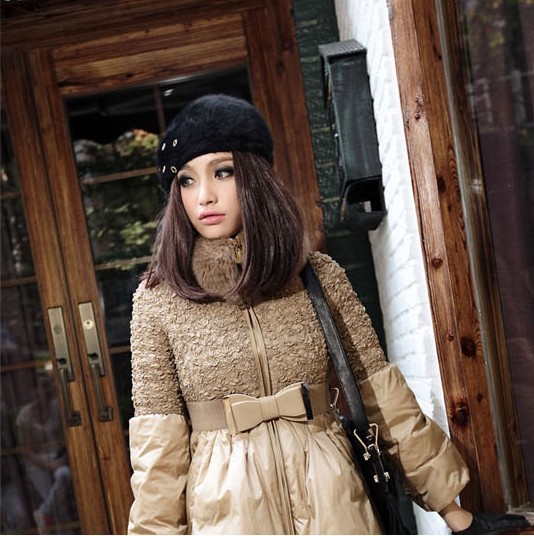 free shipping 2012 winter large fur down coat /ladies medium-long jacket/ outwear fashion coat