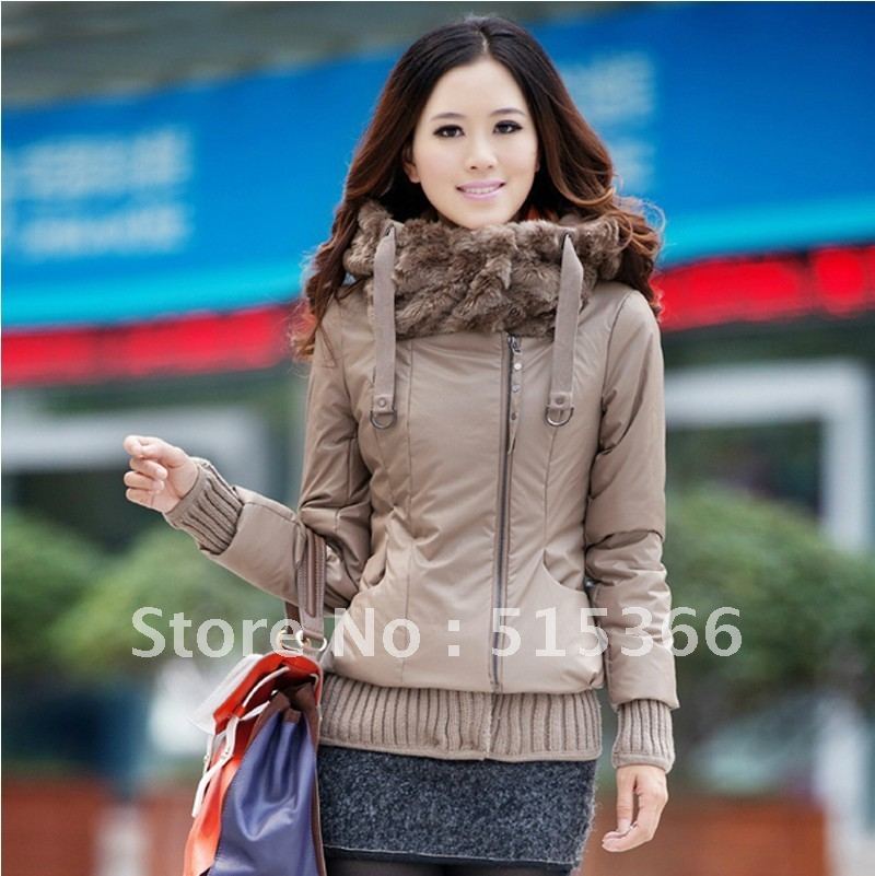 Free Shipping  2012  winter luxury short design fur collar thickening down coat  ladies jacket outwear fashion slim coat