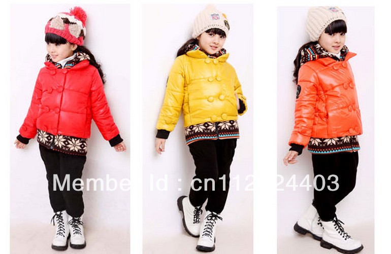 Free shipping 2012 Winter new children down coat fashion high quality thickening baby girls/kids down jacket
