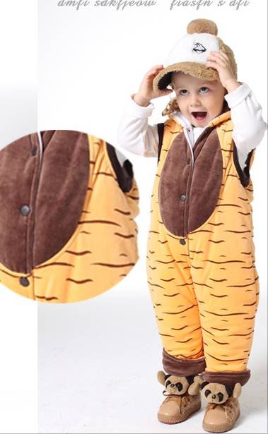 Free shipping 2012 winter new children's pants , cartoon Siamese overalls ,baby jumpsuit , 3 colors , 3 size