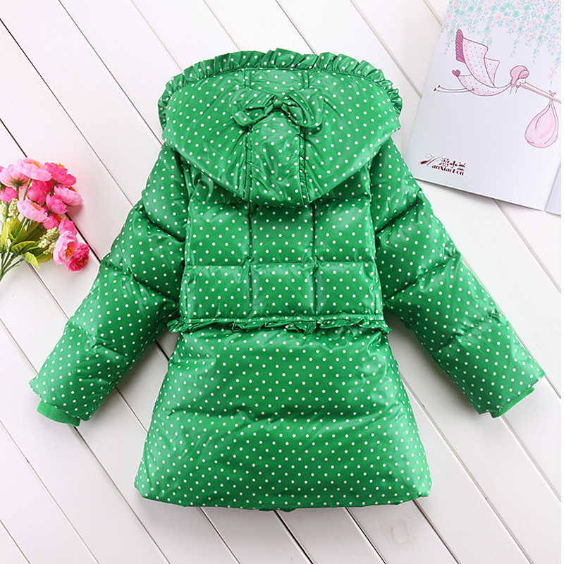 free shipping 2012 winter outerwear small polka dot double breasted princess female child children thickening child down coat