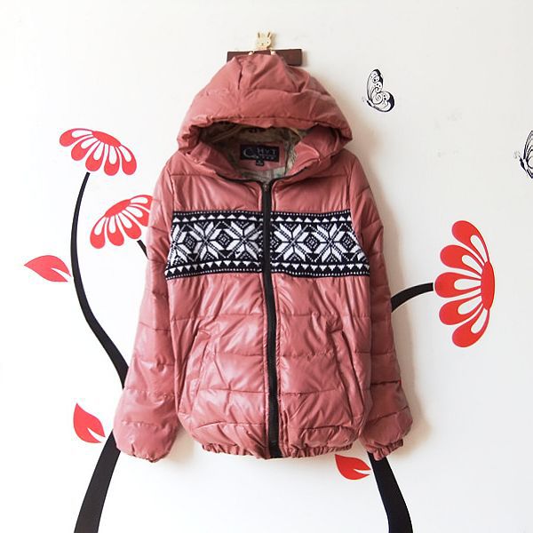 Free Shipping 2012 winter short design slim women's knitted patchwork PU small wadded jacket thickening outerwear winter clothes