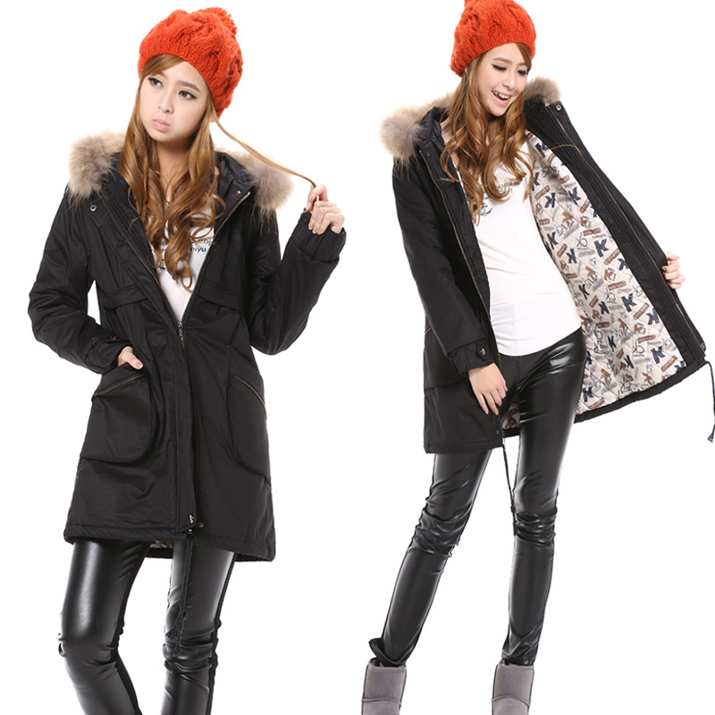 FREE SHIPPING! 2012 winter strap thickening plus size clothing raccoon fur large pocket wadded jacket cotton-padded jacket -HB