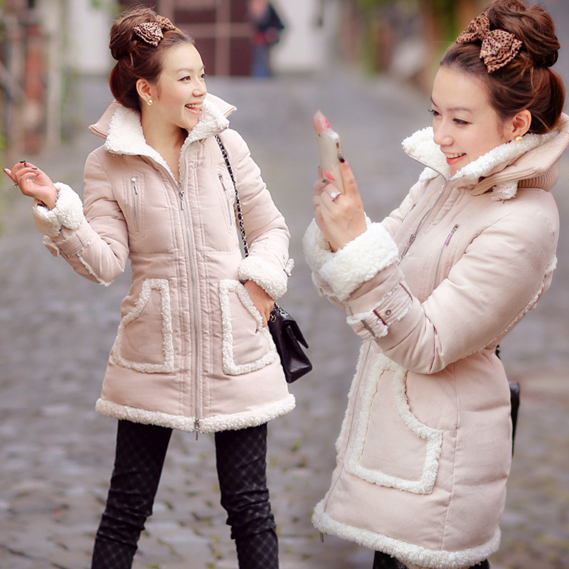 free shipping  2012 winter suede fabric berber fleece down coat ay1223