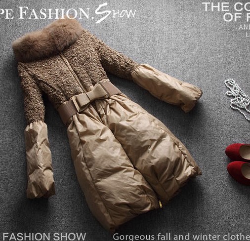 free shipping 2012 winter thermal slim involucres princess elegant fox fur down coat female medium-long