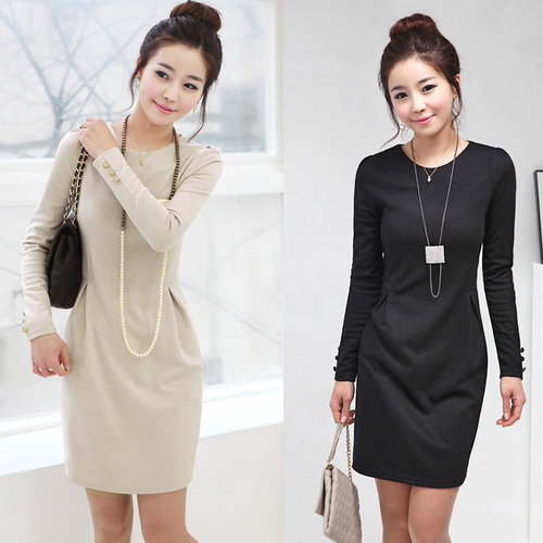 Free shipping  2012 winter women's autumn elegant slim long-sleeve fashion dress Cultivate one's morality dress