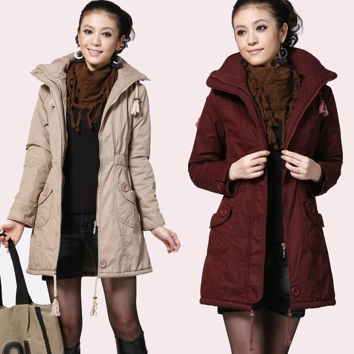 FREE SHIPPING ! 2012 winter women's plus size medium-long wadded jacket ,winter coat