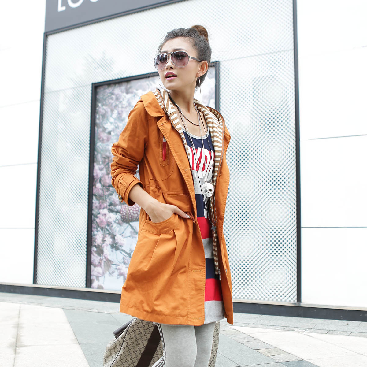 free shipping 2012 with a hood trench bk