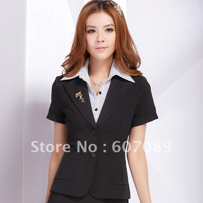 free  shipping 2012 woman lady Summer suit women's slim plus size professional set 7005 cheap price hot sell