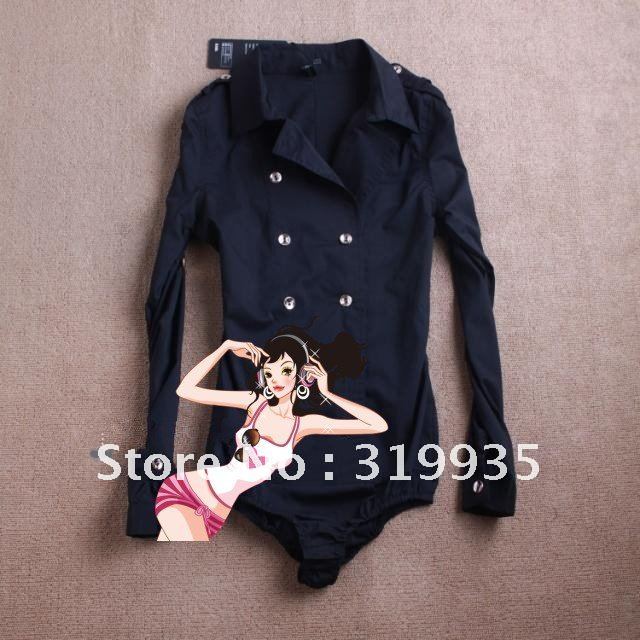 Free Shipping 2012 Woman White Shirt/Long Sleeve/  Siamesed Shirt