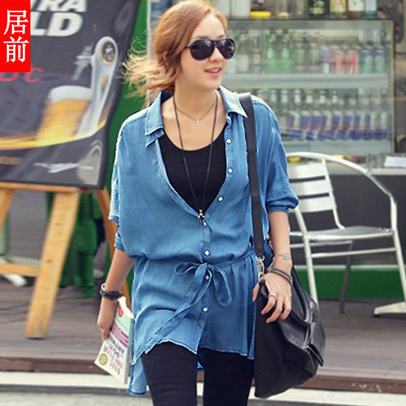 free shipping, 2012 women's autumn and winter b10022 loose batwing sleeve slim hip one-piece dress denim skirt short skirt