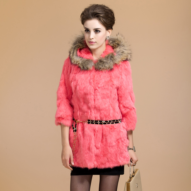 free shipping 2012 women's autumn and winter chromophous fur coat rabbit fur 3688