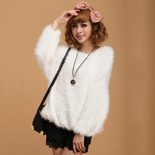 Free shipping 2012 women's autumn and winter fashion sweater outerwear sweet pine wool loose sweater