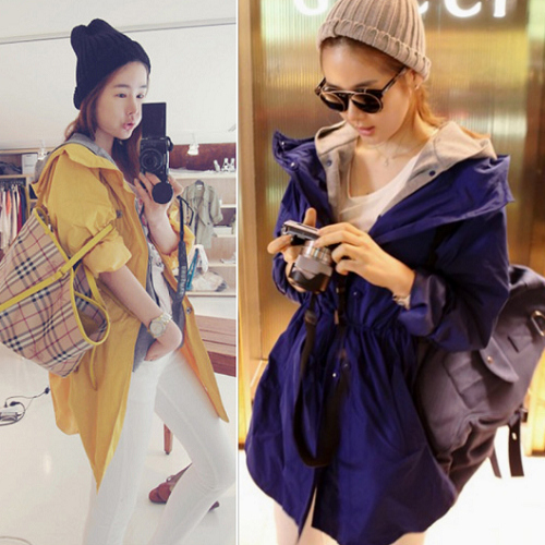 Free Shipping 2012 women's autumn new arrival partysu plus size loose twinset long-sleeve with a hood trench outerwear