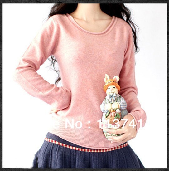 Free shipping /2012 women's cashmere fashion sweater women fashion sweater/outwear clothing/4 colours/ round neck