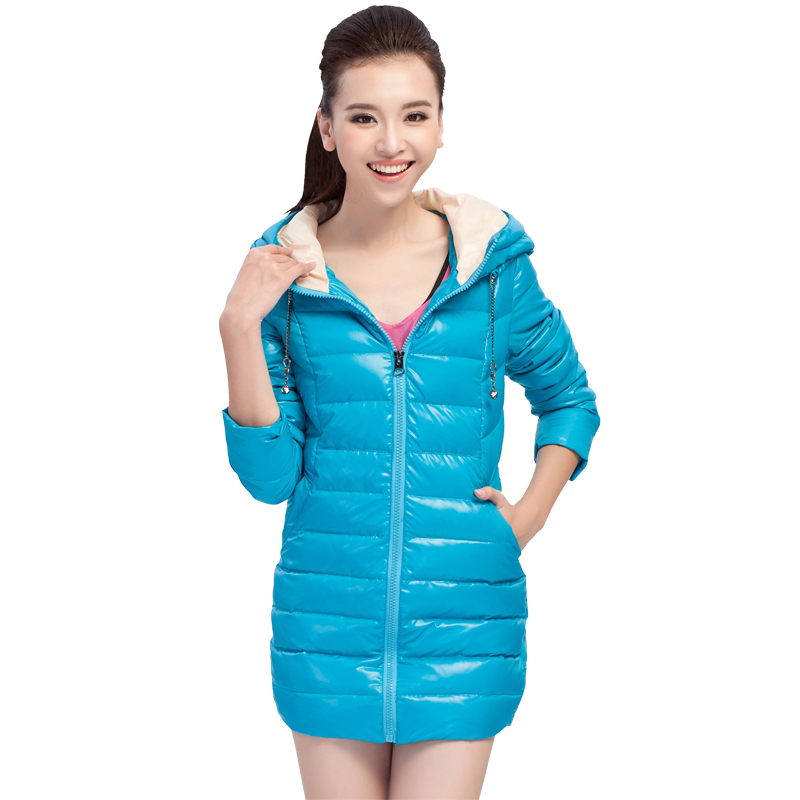 free shipping 2012 women's down jacket  autumn and winter fashion down coat  slim medium-long c8838