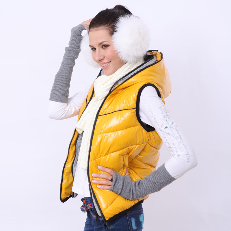 free shipping 2012 women's down vest female fashion lovers cotton vest female with a hood plus size vest