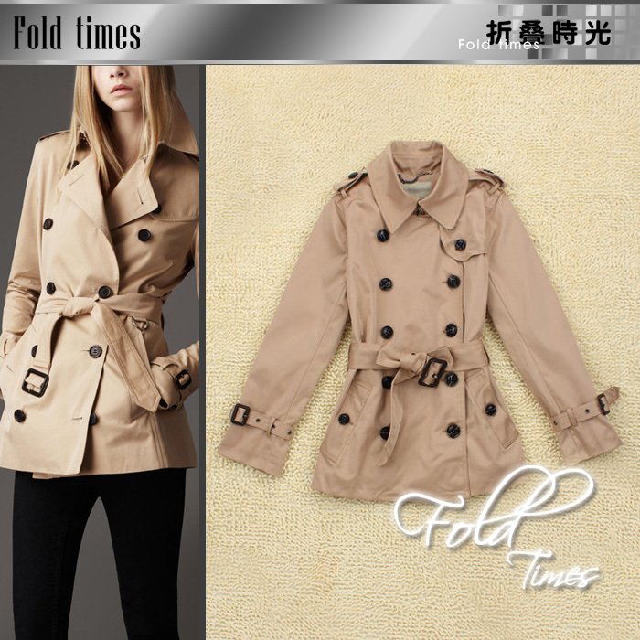 Free Shipping 2012 women's fashion double breasted suit collar slim medium-long long-sleeve solid color short trench