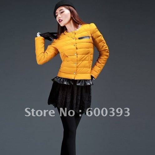 Free shipping 2012 women's five long-sleeve o-neck down coat plus outerwear