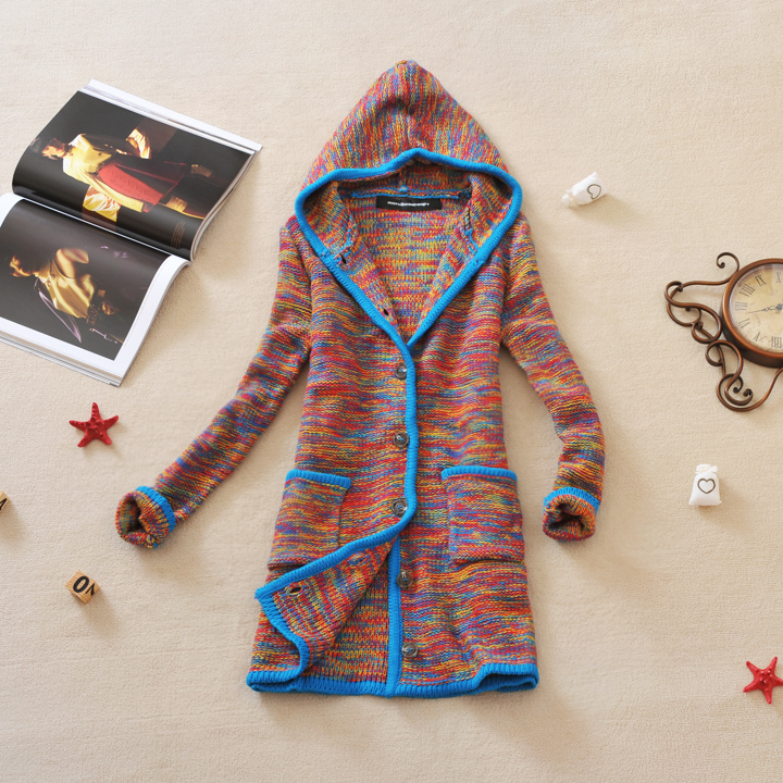 free shipping 2012 women's outerwear national trend vintage taste fashion medium-long cardigan sweater