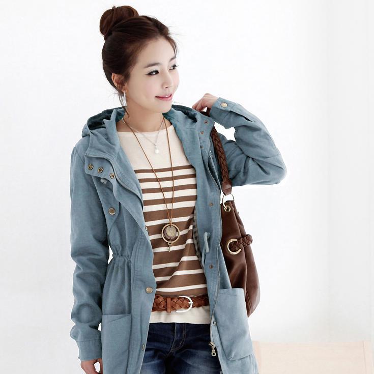 free shipping 2012 women's spring and autumn outerwear medium-long slim casual overcoat women's trench outerwear