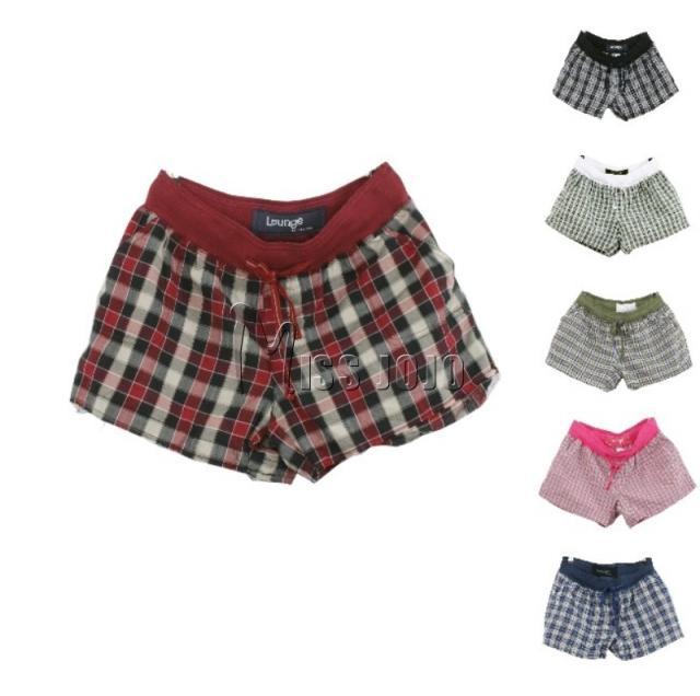 Free shipping 2012 women's ugly fashion wind sanded plaid casual shorts female shorts multicolor straight pants