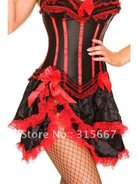free shipping 2012new design,1 set with corset&skirt wholesale Best quality corset,lingerie,bustier ,nice color,